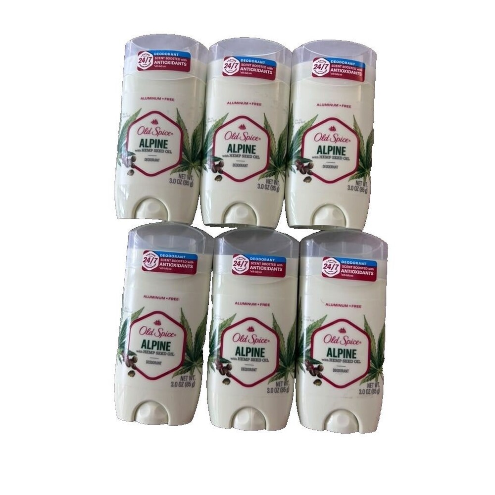 Old Spice Alpine Aluminum Free Deodorant for Men 3 oz Pack of 6 New